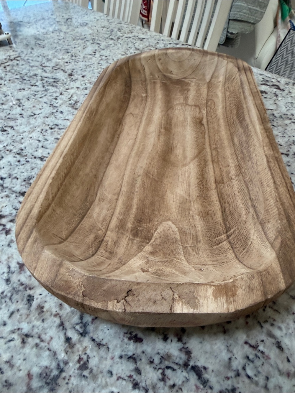 Hand-Carved Wood Vanity Tray in Natural Brown - Picture 5 of 7